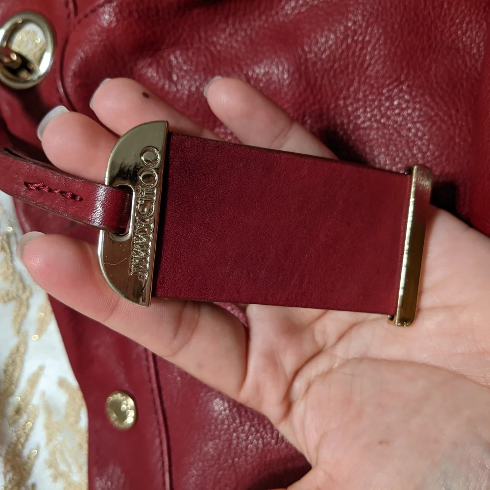 Jimmy Choo Red Leather Tote Bag - Picture 3 of 5